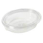 Plastbakke m/hængsl.låg 50stk R-PET oval 760ml 204x166x52mm