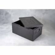 Termo skumkasse EPP 1/1GN m/låg sort ydermål 595x390x277mm