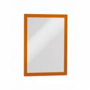 Skilt DURAFRAME® selvklæbende A4 m/orange ramme 2stk/pak