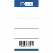 Rygetiket Q-Line blå bred t/brevordnere m/75mm ryg 100stk/pak