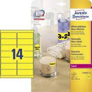 Etiket Avery 99,1x38,1mm neongul 14stk/ark 25ark/pak