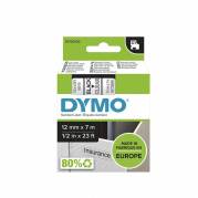 Labeltape DYMO D1 45010 S0720500 12mmx7m sort på klar