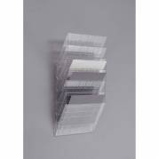 Brochureholder Flexiboxx A4 klar 6 fag liggende t/væg