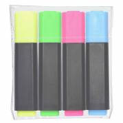 Tekstmarker Q-Line assorteret 4stk/s&aelig;t