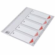 Plastregister Q-Line A4 1-5 gr&aring; m/kartonforblad