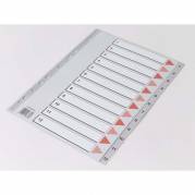 Plastregister Q-Line A4 1-12 gr&aring; m/kartonforblad