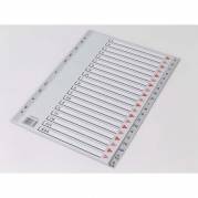 Plastregister Q-Line A4 A-&Aring; gr&aring; m/kartonforblad