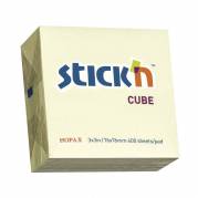 Notes Stick'N Cube gul 76x76mm 400blade