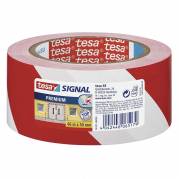 Tape tesa advarselstape PVC 50mmx66m rød/hvid