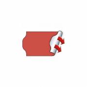 Etiket Meto 26x16mm neon r&oslash;d permanent 1000stk/rul 12rul/pak