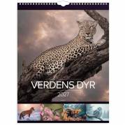 V&aelig;gkalender, Mayland Photo, VERDENS DYR 295x385mm &aring;r: 2027, Flerfarvet,, FSC Mix Credit