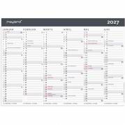 V&aelig;gkalender, Mayland, MODERNE, A4, 297 x210mm &aring;r: 2027, Flerfarvet,, FSC Mix Credit
