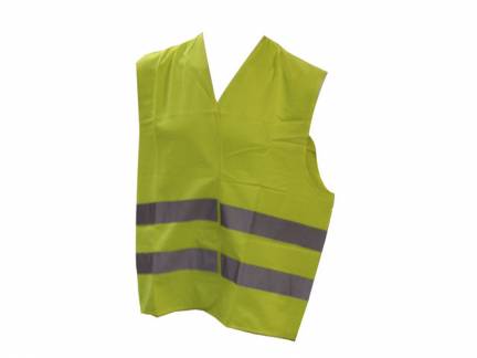 Overtr&aelig;ksvest gul polyester m/refleksstriber 2:2