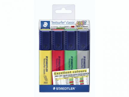 Tekstmarker STAEDTLER Textsurfer 364 assorteret 4stk/sæt