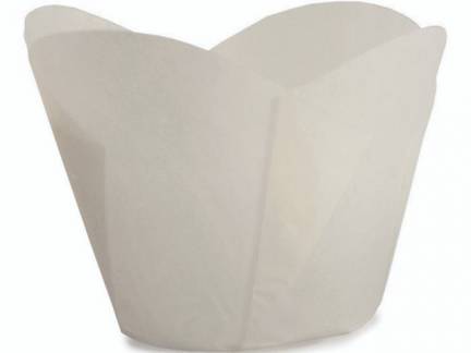 Tulipan papirsform 52/62 hvid 700833 Ø50x52mm 1000stk/pak