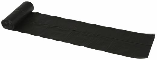Affaldss&aelig;kke plastik sort 700x1100mm 35my 10stk/rul 100l. 10 stk/rulle