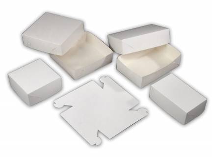 Kage&aelig;ske h&oslash;j 187x187x80mm t&aelig;rte&aelig;ske 500stk/pak Hvid 1x1x1mm (500EA)