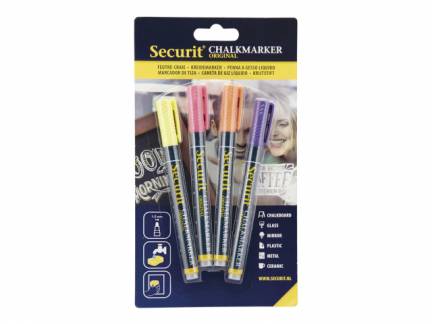 Chalkmarker Securit tropical 1-2mm 4stk/pak