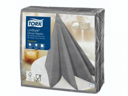 Serviet Tork Linstyle gr&aring; 39x39cm 1/4 fold 50stk/pak