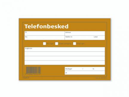 Telefonbesked 100bl 148x100mm tværform. 92 2206 10