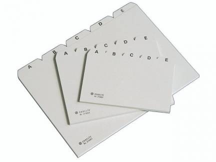 Kartoteksalfabeter Esselte plast gr&aring; A5  21681