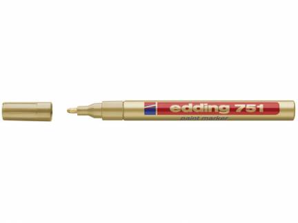 Paint marker Edding 751 permanent guld rund spids 1-2mm