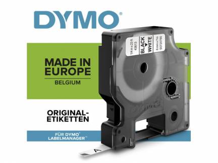 Labeltape DYMO D1 43613 S0720780 6mmx7m sort på hvid