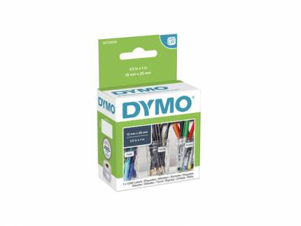 Universaletiketter DYMO hvid 13x25mm 1000stk/rul 11353 aft.