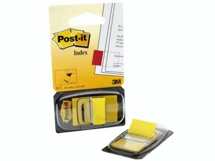 Post-it indexfaner 680-5 gul 25,4x43,2mm 50stk/pak