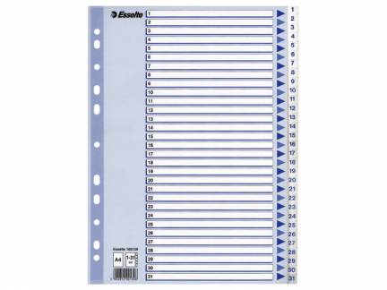 Register PP Esselte A4 1-31 m/hvid kartonforblad
