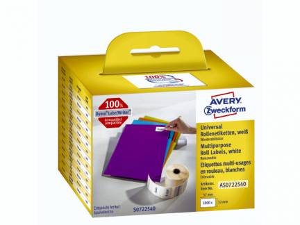 Universaletiket Avery perm. 57x32mm 1000stk/rul