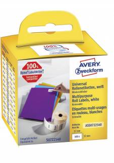 Universaletiket Avery aftagl 57x32mm 500stk/rul