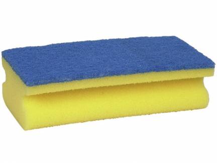 Skuresvamp m/bl&aring; skureside 15x7x4,5cm Bl&aring; 1x1x1mm (10EA)