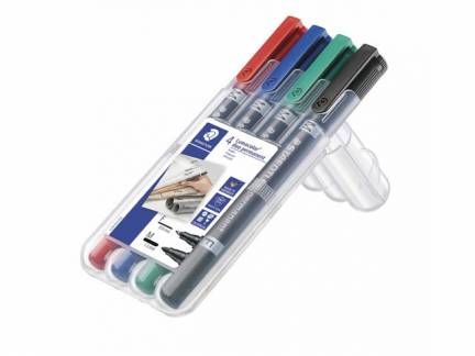 Marker STAEDTLER Lumocolor Duo ass. F 0,6mm /M 1,5mm 4stk/sæt