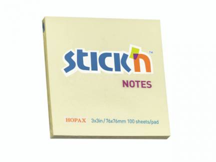 Notes Stick'N gul 76x76mm 100blade