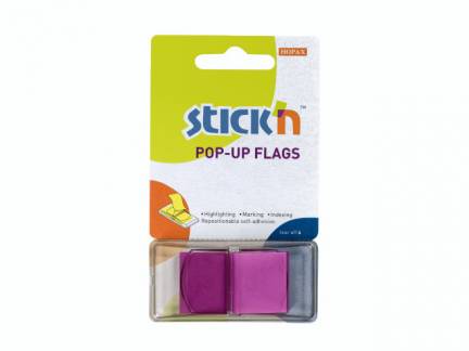 Indeksfaner Stick'N Pop Up lilla 45x25mm 50stk/pak