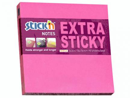 Notes Stick'N Extra Sticky rød 76x76mm 90blade