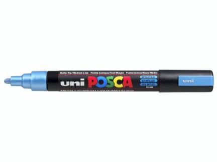 Paint marker Uni Posca PC-5M metallic blue 1,8-2,5mm