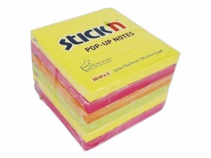 Notes Stick'N Neon Z-fold lemon, magenta, orange 76x76mm 6blk