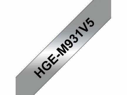 HG tape 12mm black on matt silver (5)