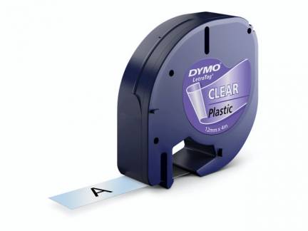 Labeltape DYMO LetraTAG 12mmx4m klar plasttape