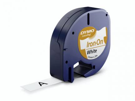 Labeltape DYMO LetraTAG 12mmx2m hvid StrygLet