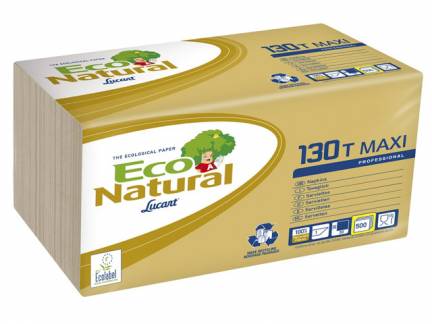 Økonomiserviet Lucart T3 Eco natur 1-lags 1/4 fold natur 500stk/pak
