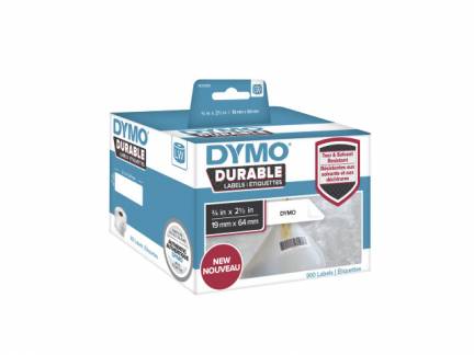 Label Dymo Durable etiket 19x64mm 900stk/rul stregkodelabel