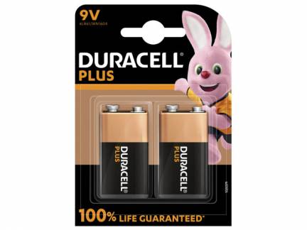 Batteri Duracell Plus Power 9V alkaline 2stk/pak