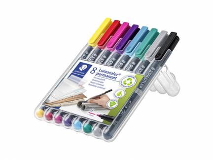 OHP-pen Lumocolor assorteret M 0,8-1mm 317 WP4-8 permanent 8stk/pak