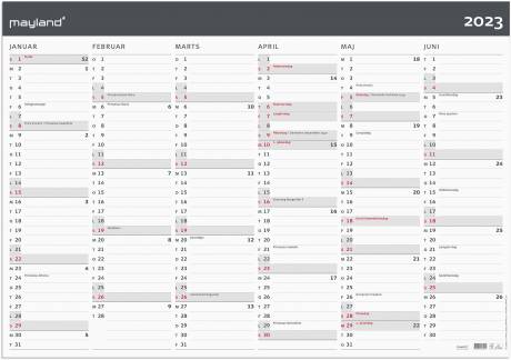 K&aelig;mpekalender 2x6mdr Moderne r&oslash;r 100x70cm 2023 0642 00