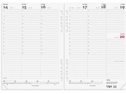 Ugekalender System A5 Refill 15x21cm h&oslash;jformat 2023 2950 00