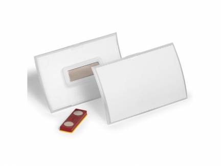 Navneskilt click fold 54x90mm m/magnet Place & hold PP 10stk/pak