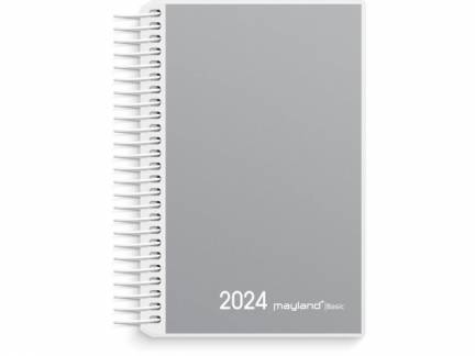 Minispiralkalender Basic grå 8x12,6cm 1 dag/side 2024 2660 00 
